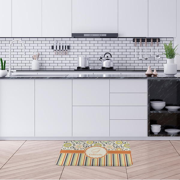 Swirls, Floral & Stripes Anti-Fatigue Kitchen Mats - LIFESTYLE