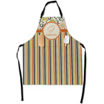 Swirls, Floral & Stripes Apron With Pockets w/ Name and Initial