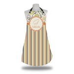 Swirls, Floral & Stripes Apron w/ Name and Initial