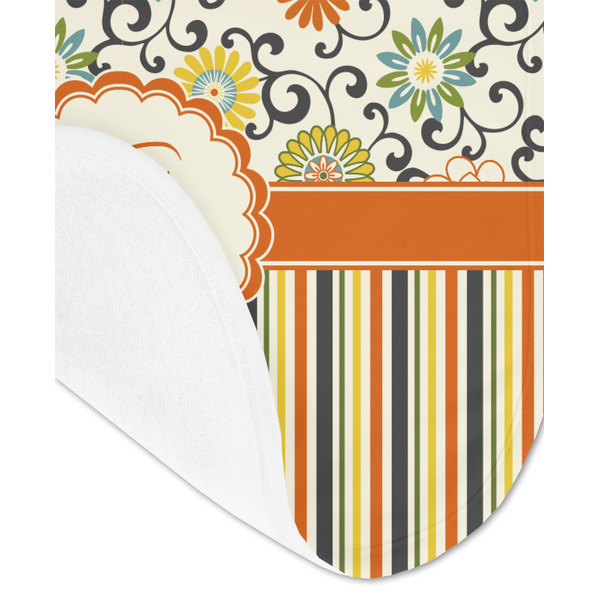 Swirls, Floral & Stripes Baby Bib - AFT detail