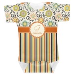 Swirls, Floral & Stripes Baby Bodysuit 6-12 (Personalized)