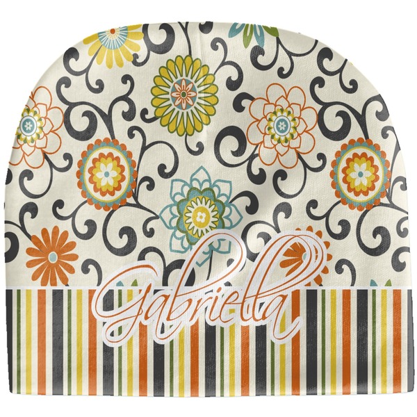 Custom Swirls, Floral & Stripes Baby Hat (Beanie) (Personalized)