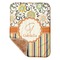 Swirls, Floral & Stripes Sherpa Baby Blanket - 30" x 40" w/ Name and Initial