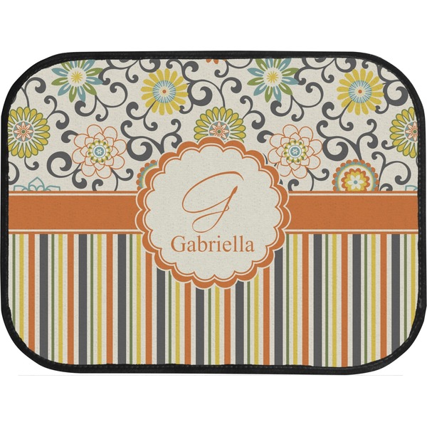 Swirls, Floral & Stripes Custom Car Floor Mats (Back Seat)