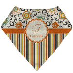 Swirls, Floral & Stripes Bandana Bib (Personalized)