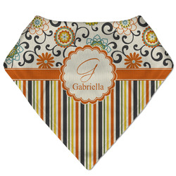 Swirls, Floral & Stripes Bandana Bib (Personalized)