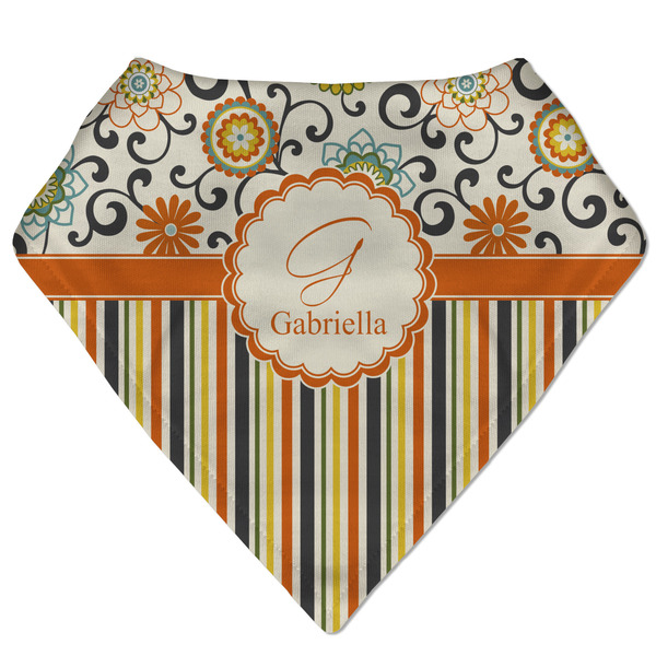 Custom Swirls, Floral & Stripes Bandana Bib (Personalized)