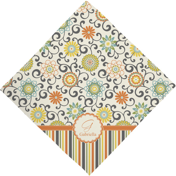Swirls, Floral & Stripes Bandana - Full View