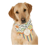 Swirls, Floral & Stripes Dog Bandana Scarf w/ Name and Initial