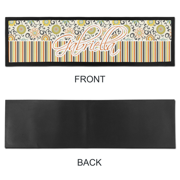 Swirls, Floral & Stripes Bar Mat - Large - APPROVAL