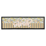 Swirls, Floral & Stripes Bar Mat - Large (Personalized)