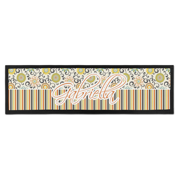 Custom Swirls, Floral & Stripes Bar Mat - Large (Personalized)
