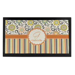 Swirls, Floral & Stripes Bar Mat - Small (Personalized)