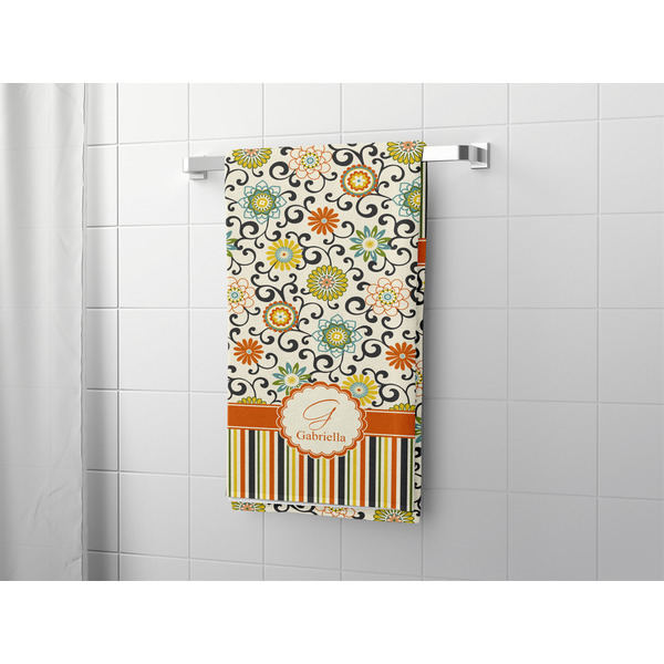 Swirls, Floral & Stripes Bath Towel - LIFESTYLE