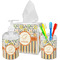 Swirls, Floral & Stripes Bathroom Accessories Set (Personalized)