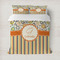 Swirls, Floral & Stripes Duvet Cover Set - Full / Queen (Personalized)