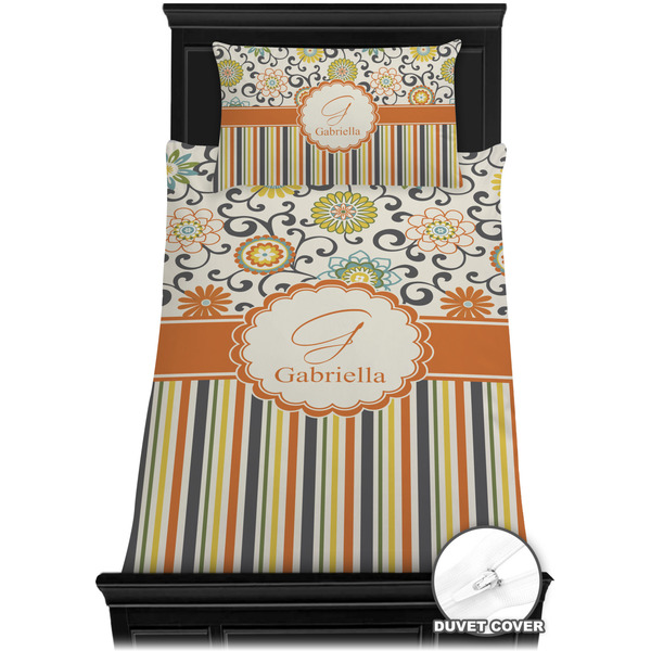 Swirls, Floral & Stripes Bedding Set (TwinXL) - Duvet