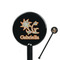 Swirls, Floral & Stripes 5.5" Round Plastic Stir Sticks - Black - Single Sided (Personalized)