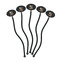 Swirls, Floral & Stripes Black Plastic 7" Stir Stick - Oval - Fan
