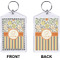 Swirls, Floral & Stripes Bling Keychain (Front + Back)