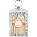 Swirls, Floral & Stripes Bling Keychain (Personalized)