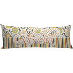 Swirls, Floral & Stripes Body Pillow Case (Personalized)