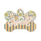 Swirls, Floral & Stripes Bone Shaped Dog ID Tag - Small (Personalized)