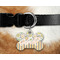 Swirls, Floral & Stripes Bone Shaped Dog Tag on Collar & Dog