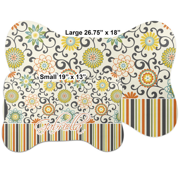 Swirls, Floral & Stripes Bone Shaped Mat Comparison