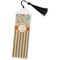 Swirls, Floral & Stripes Bookmark with tassel - Flat