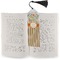 Swirls, Floral & Stripes Bookmark with tassel - In book