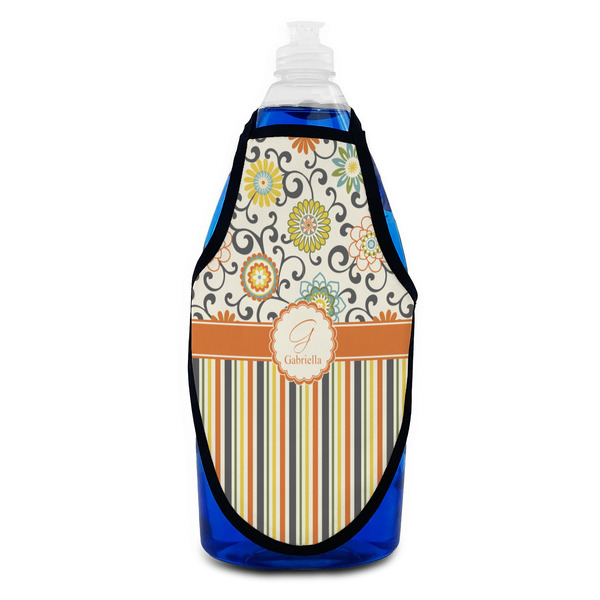 Swirls, Floral & Stripes Bottle Apron - Soap - FRONT