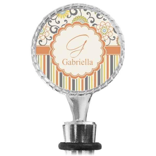 Swirls, Floral & Stripes Bottle Stopper Main View