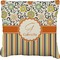 Swirls, Floral & Stripes Burlap Pillow 16"