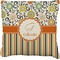 Swirls, Floral & Stripes Burlap Pillow 18"