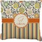 Swirls, Floral & Stripes Faux-Linen Throw Pillow 20" (Personalized)