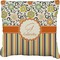 Swirls, Floral & Stripes Burlap Pillow 24"