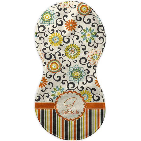 Swirls, Floral & Stripes Burp Peanut Shaped Flat