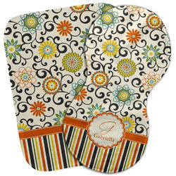 Swirls, Floral & Stripes Burp Cloth (Personalized)