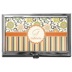 Swirls, Floral & Stripes Business Card Case