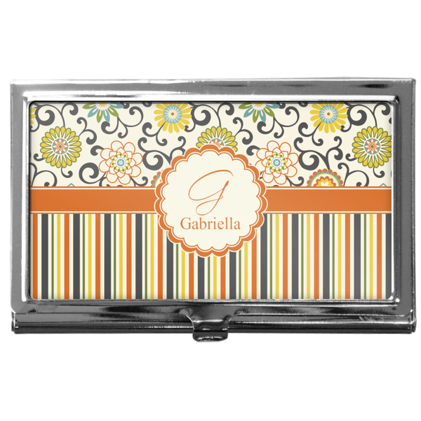 Custom Swirls, Floral & Stripes Business Card Case