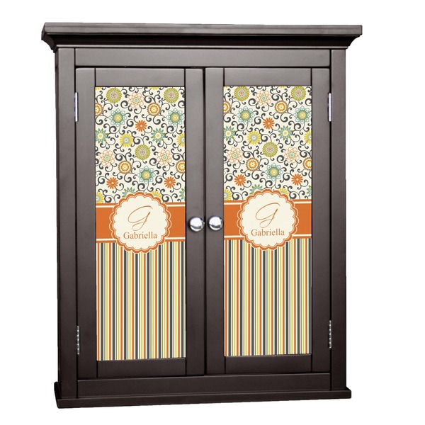 Custom Swirls, Floral & Stripes Cabinet Decal - Small (Personalized)