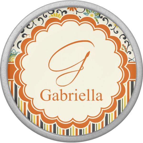 Swirls, Floral & Stripes Cabinet Knob - Nickel - Front