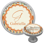 Swirls, Floral & Stripes Cabinet Knob (Silver) (Personalized)