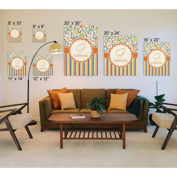 Swirls, Floral & Stripes Canvas Prints - Multiple Sizes