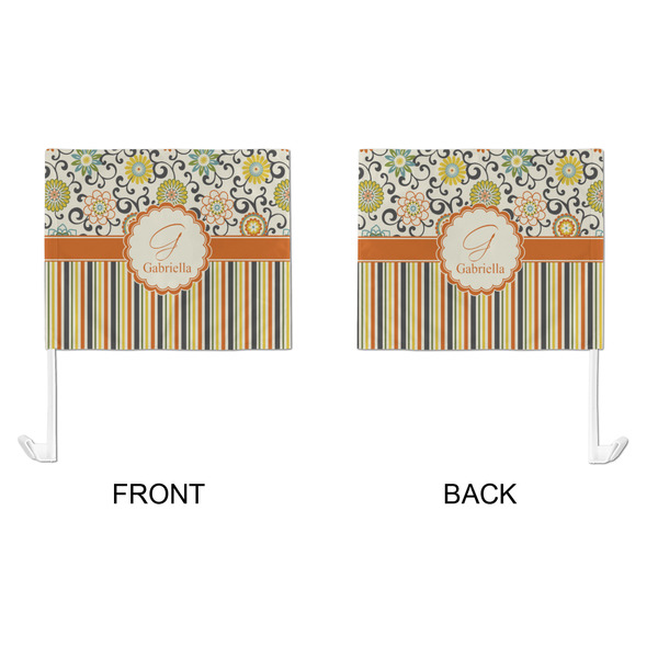 Swirls, Floral & Stripes Car Flag - Large - APPROVAL