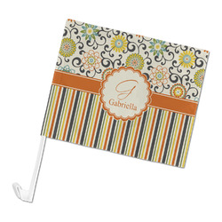 Swirls, Floral & Stripes Car Flag - Large (Personalized)