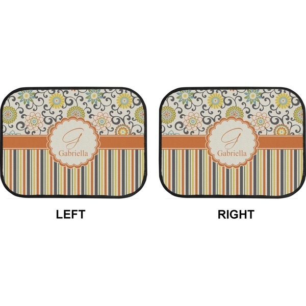 Swirls, Floral & Stripes Car Floor Mats (Back Seat) (Approval)