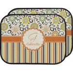 Swirls, Floral & Stripes Car Floor Mats (Back Seat) (Personalized)