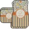 Swirls, Floral & Stripes Car Floor Mats Set - 2 Front & 2 Back (Personalized)
